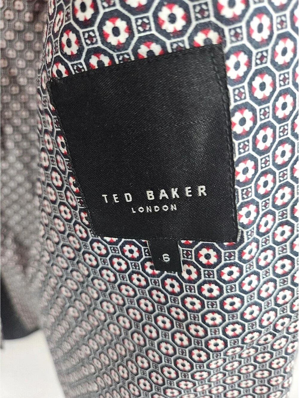 Ted Baker London Men's Gray Cotton-Poly Blend Blazer, 6